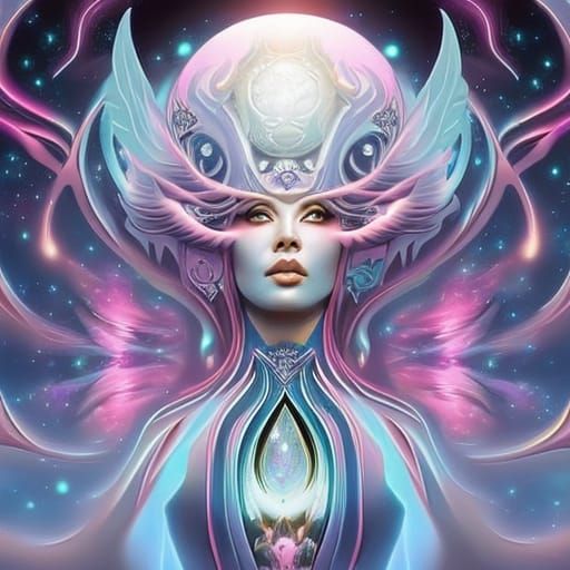 Alien Maiden in Galacticpunk Style, Photorealistic Portrait