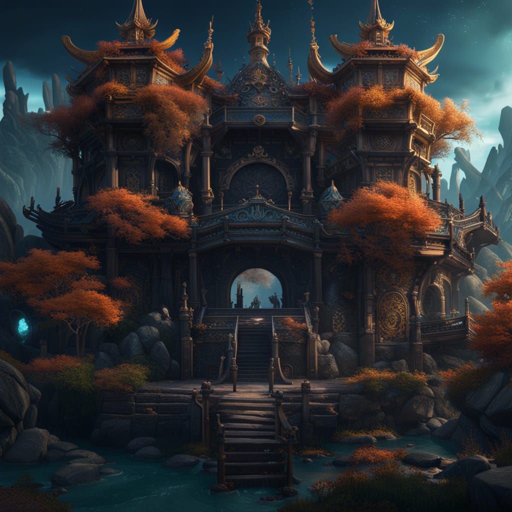 Fantastical Matte Painting with Deep Color, 8K Resolution