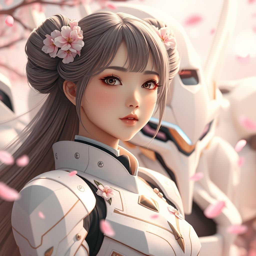 Radiant Mecha Pilot Portrait in Anime Style