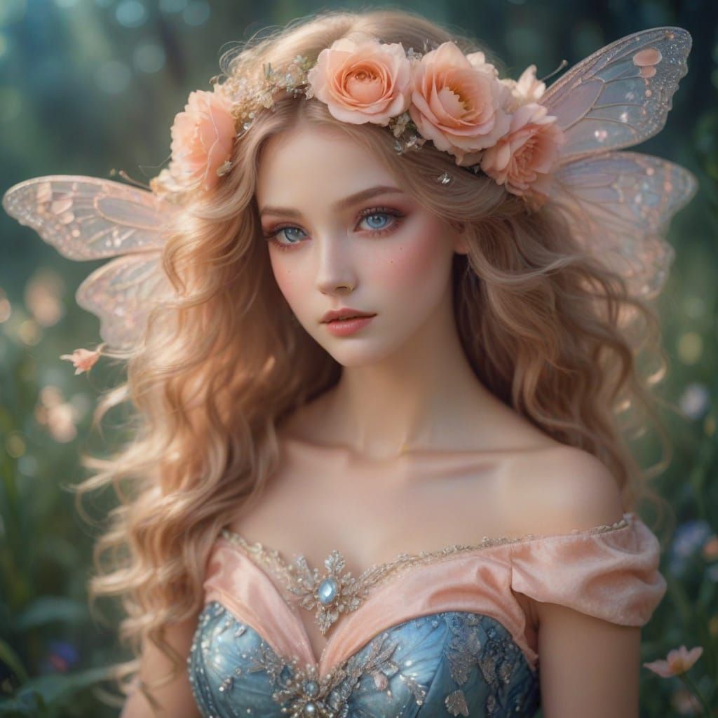 Moonlit Fairy Dances in a Whimsical Garden