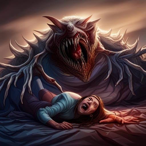 Terrifying Creature Attacks Woman in Bed