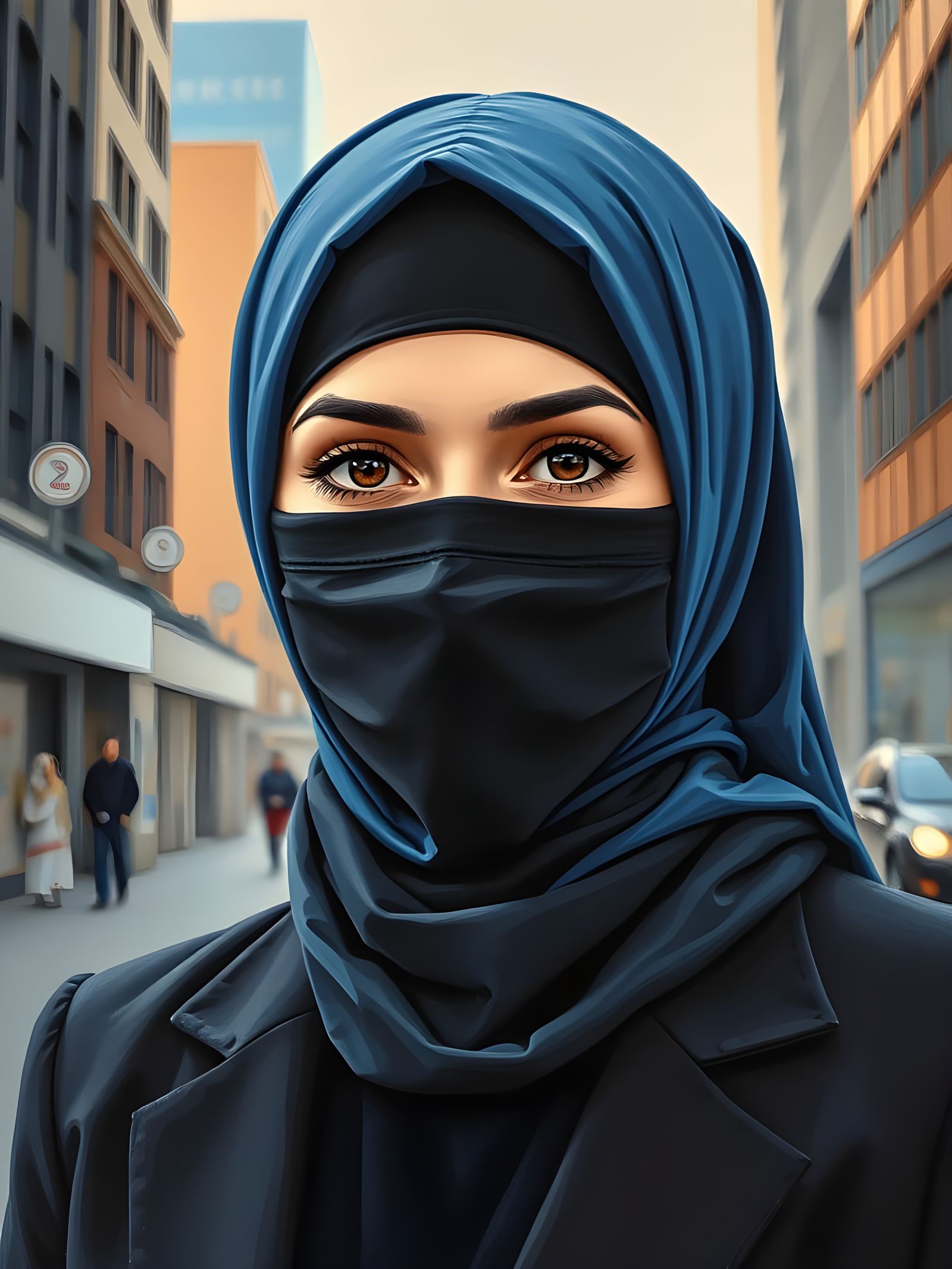 A Hijabi Businesswoman in Modern Metropolis