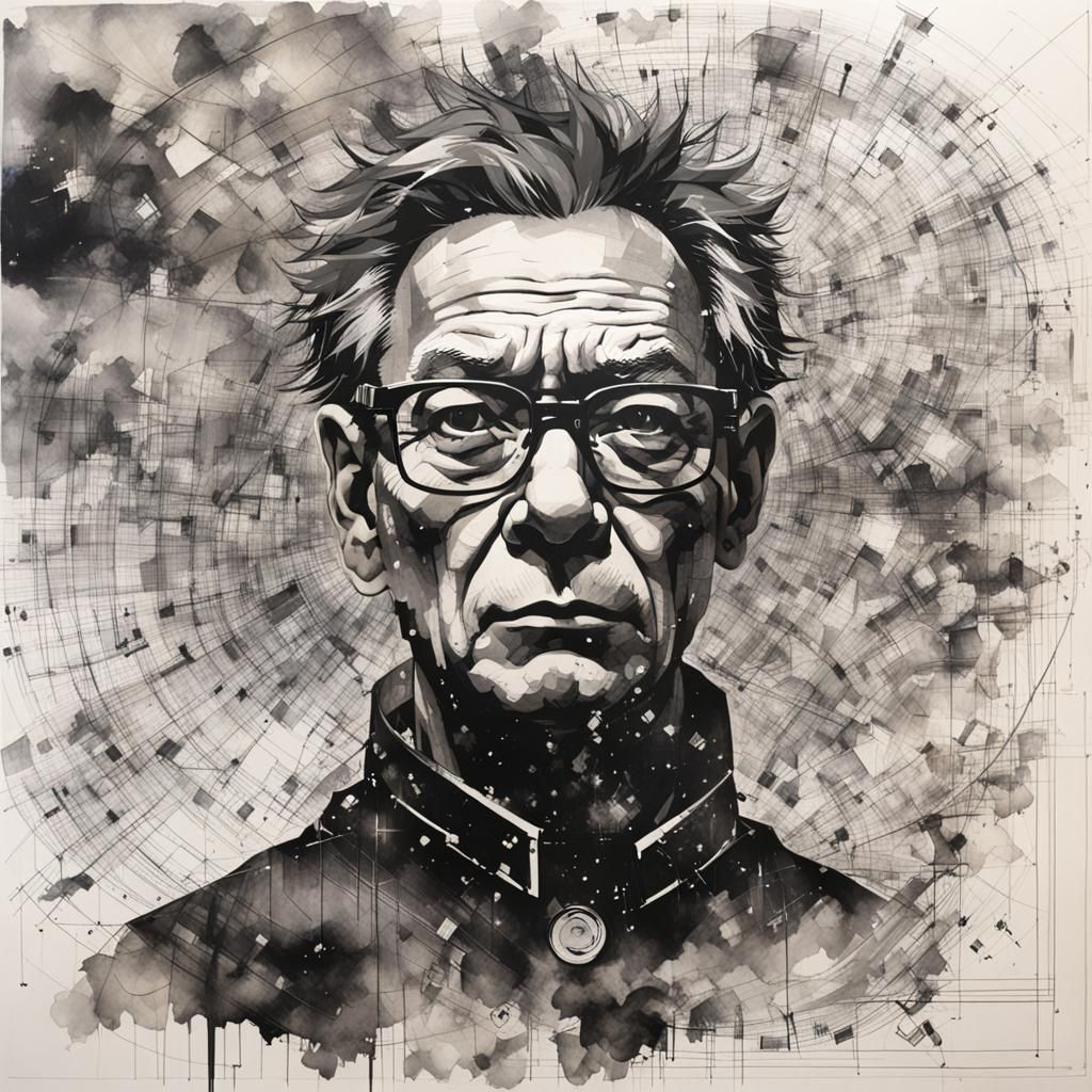Chaotic Atom Portrait Inspired by Yoji Shinkawa