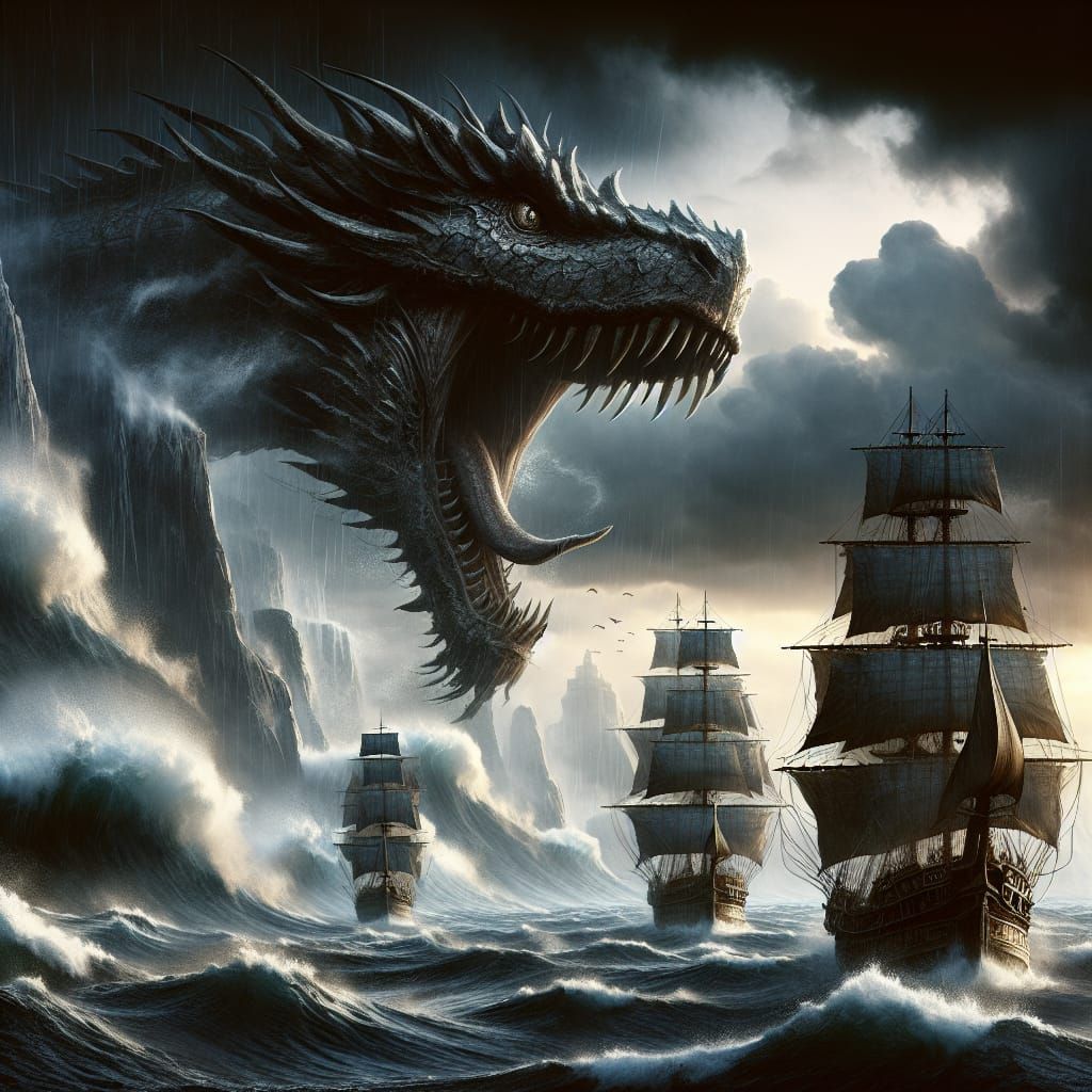 Epic Sea Battle: Galleons Versus Sea Dragon