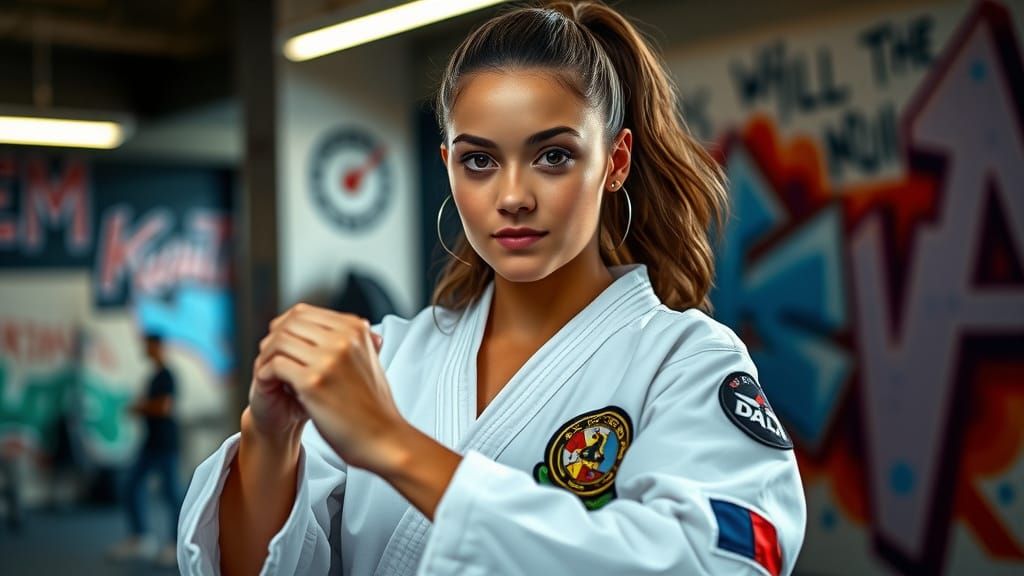 American Karate Champion in Urban Setting