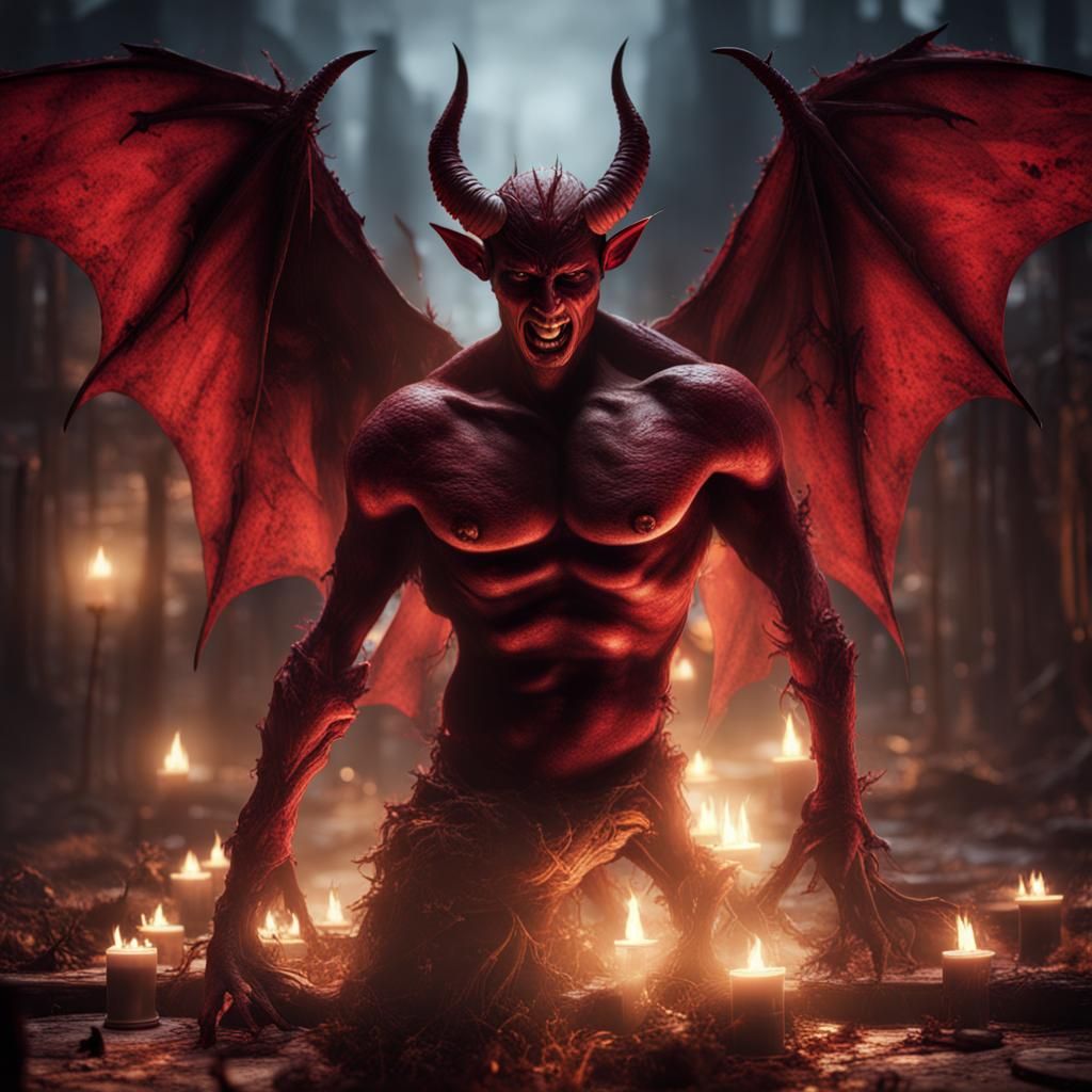 Gritty Hyperdetailed Devil with Dynamic Lighting