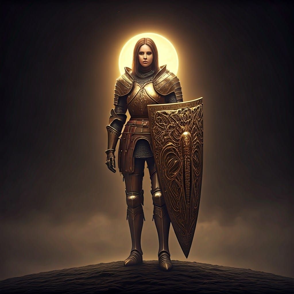 Medieval Knightess in Ethereal Armor