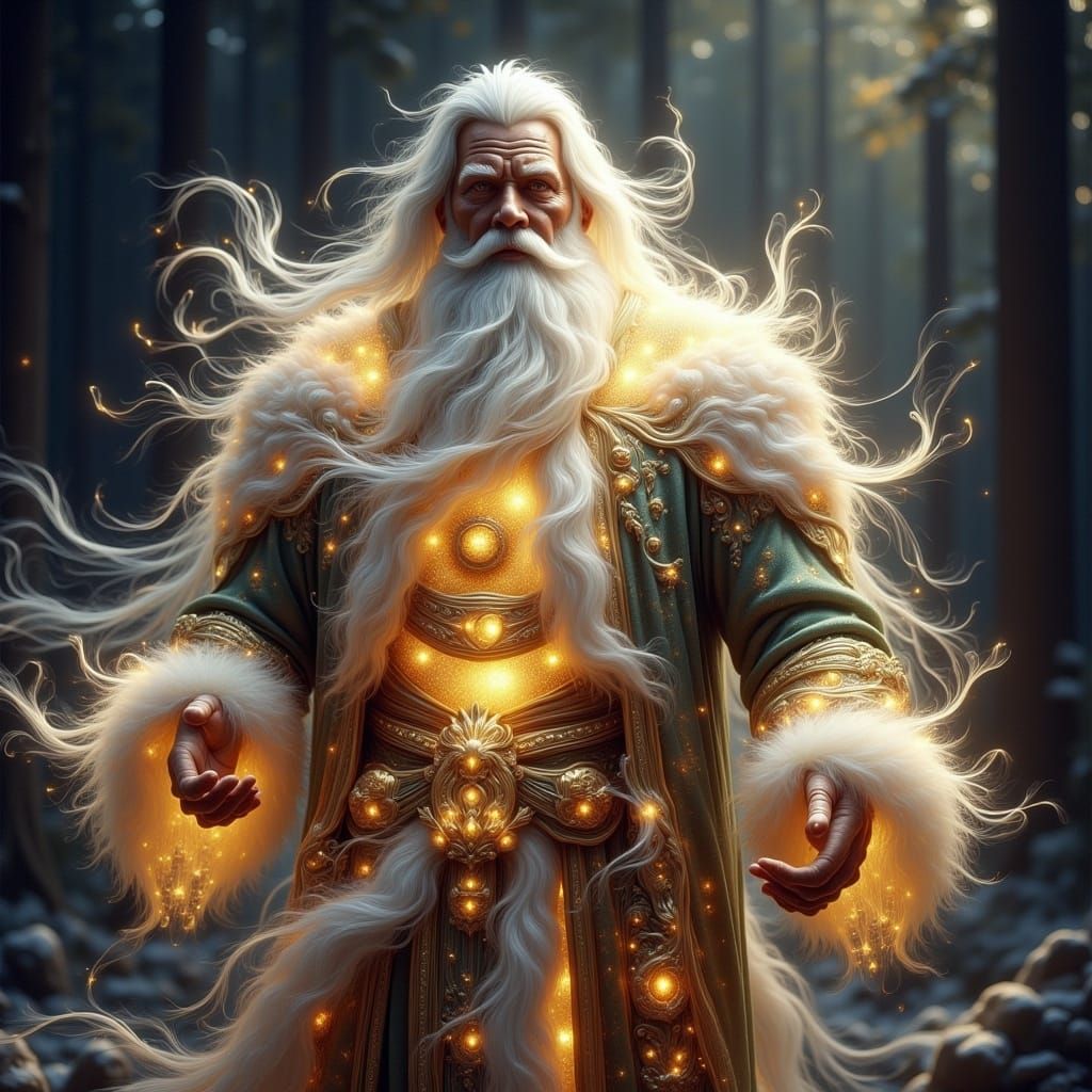 Regal Ethereal Santa Claus in Vibrant, Dreamy Light