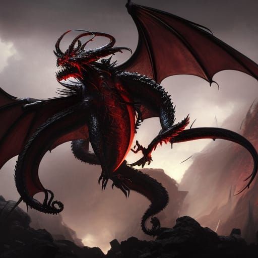 Dragon Spider Manticore God in Dark Fantasy Art