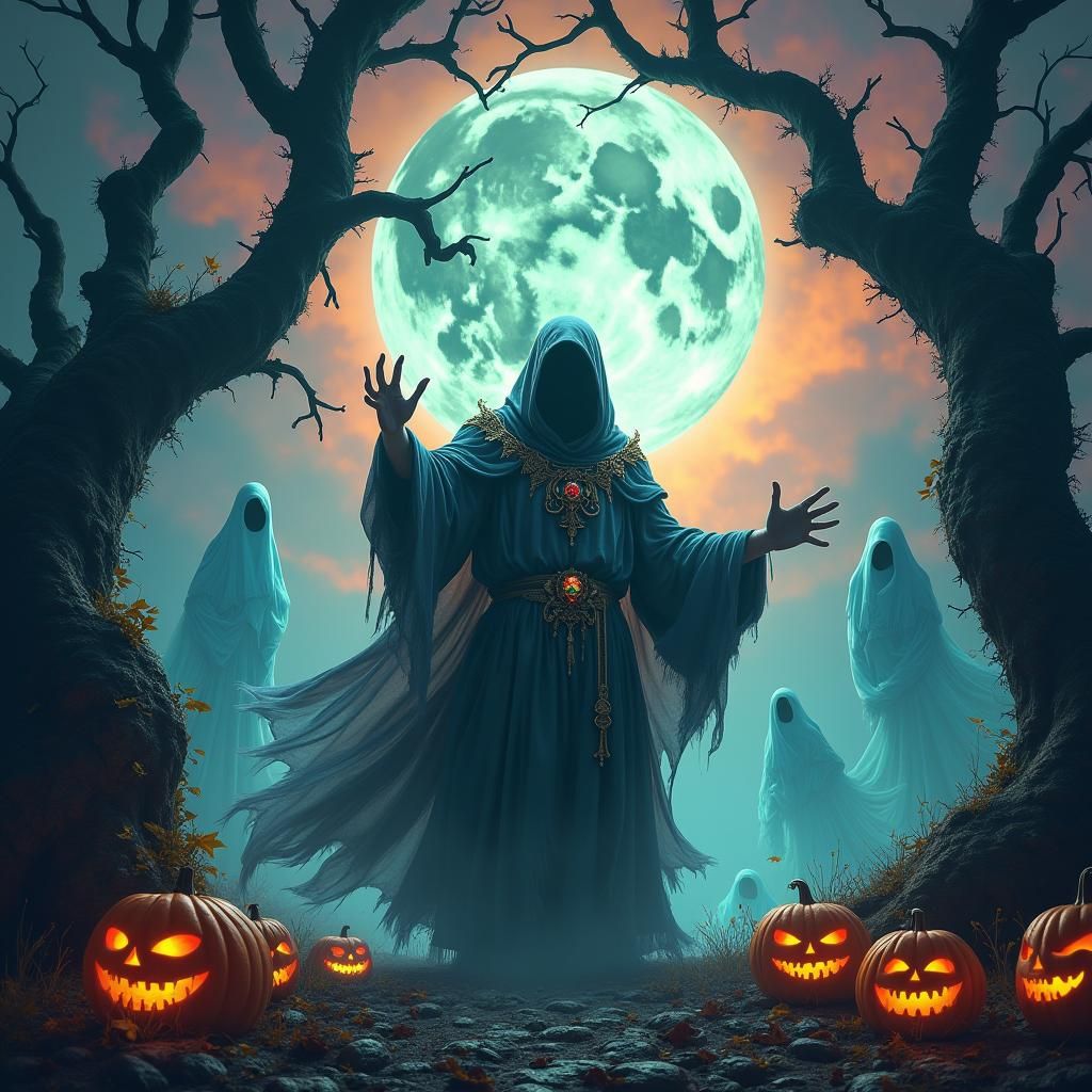 Mystical Sorcerer in Halloween Time Vortex