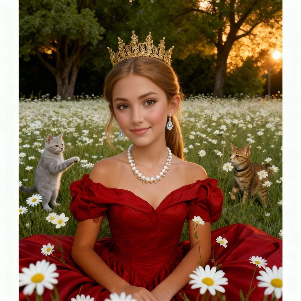 Princess Portrait with Tanned Skin and Custom Features