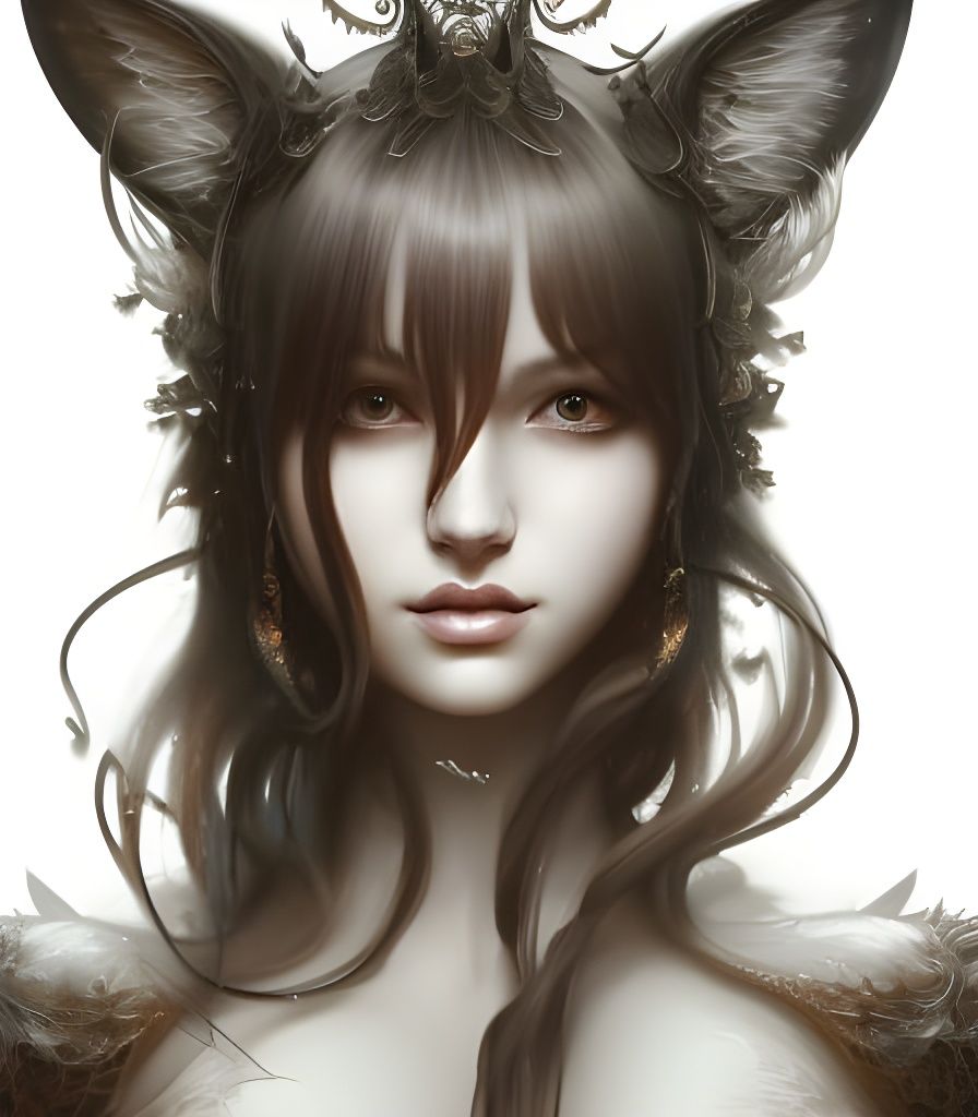 Cat Enchantress in Detailed Fantasy Art