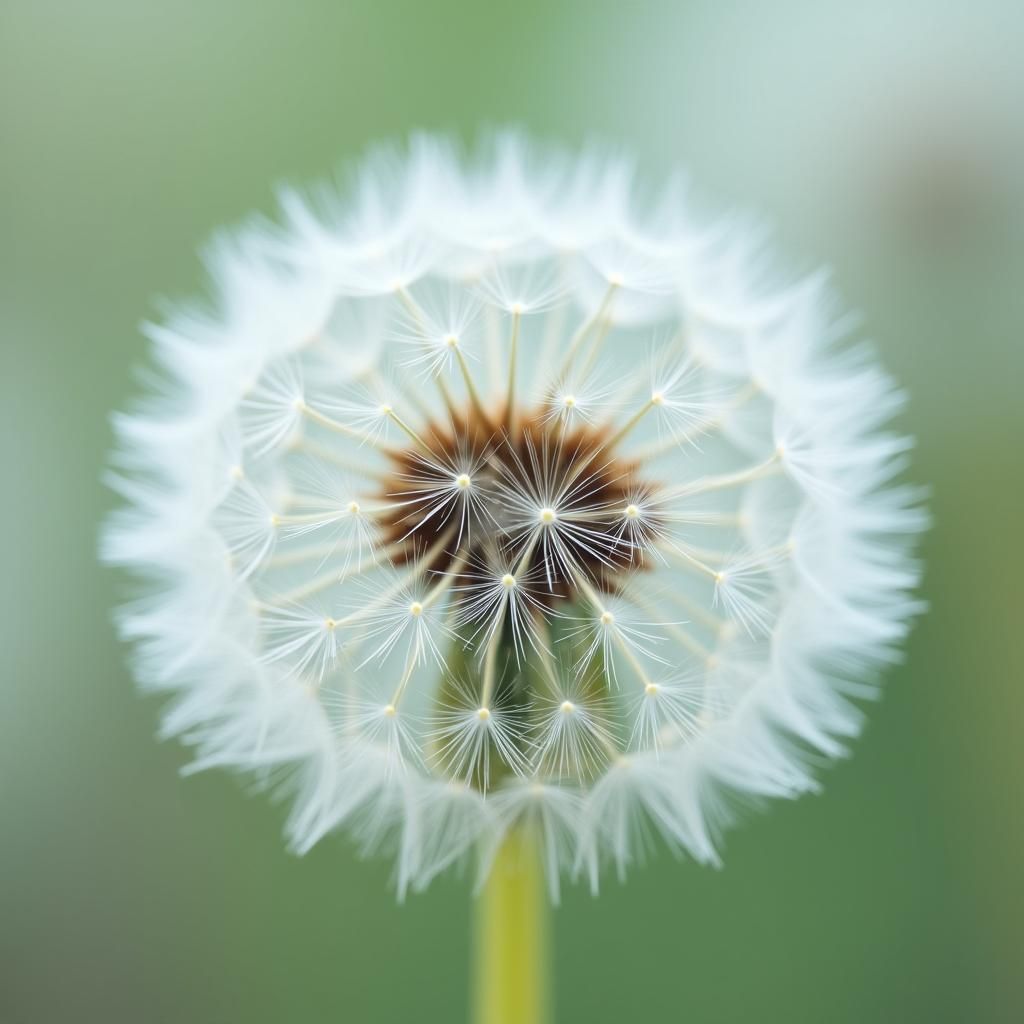 Dandelion Seed Head Macro in Circular Composition