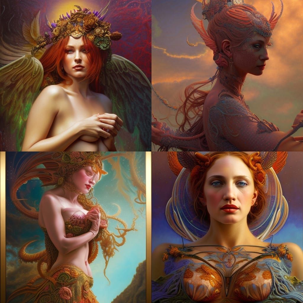 Goddess Lilith Queen of Pleasure: Hyperdetailed Oil Painting