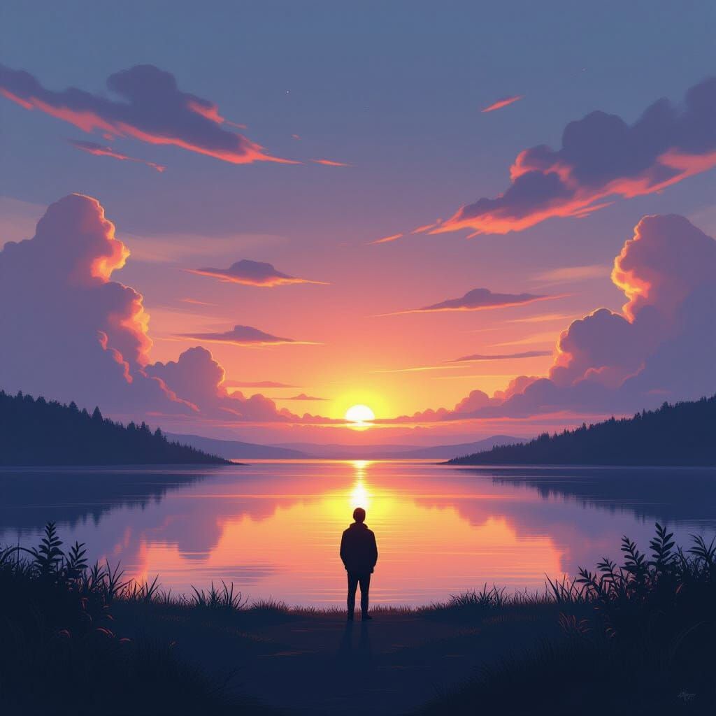 Day to Night Transition in Dreamy Digital Art