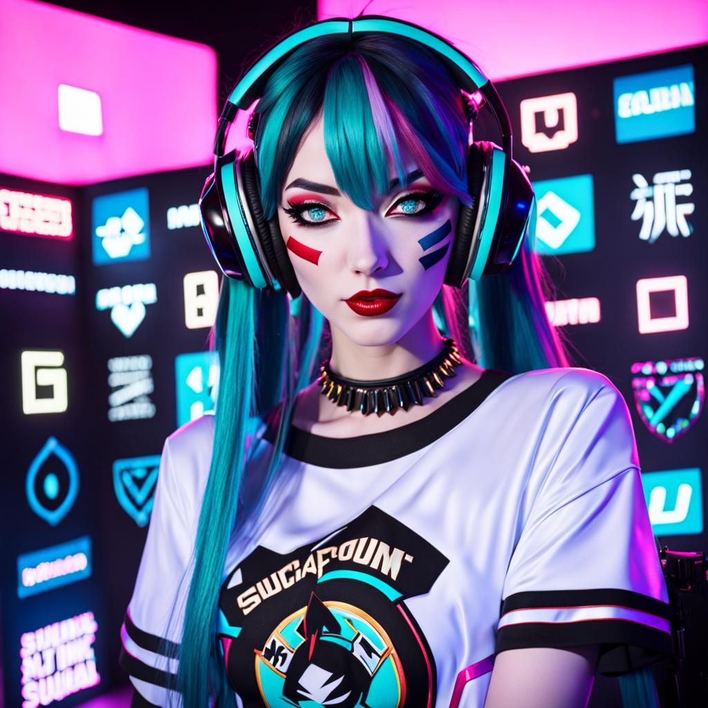 E-Girl Mashup: D.Va, Harley Quinn, Hatsune Miku
