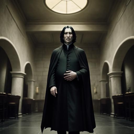 Pregnant Severus Snape in Dark Academia Portrait