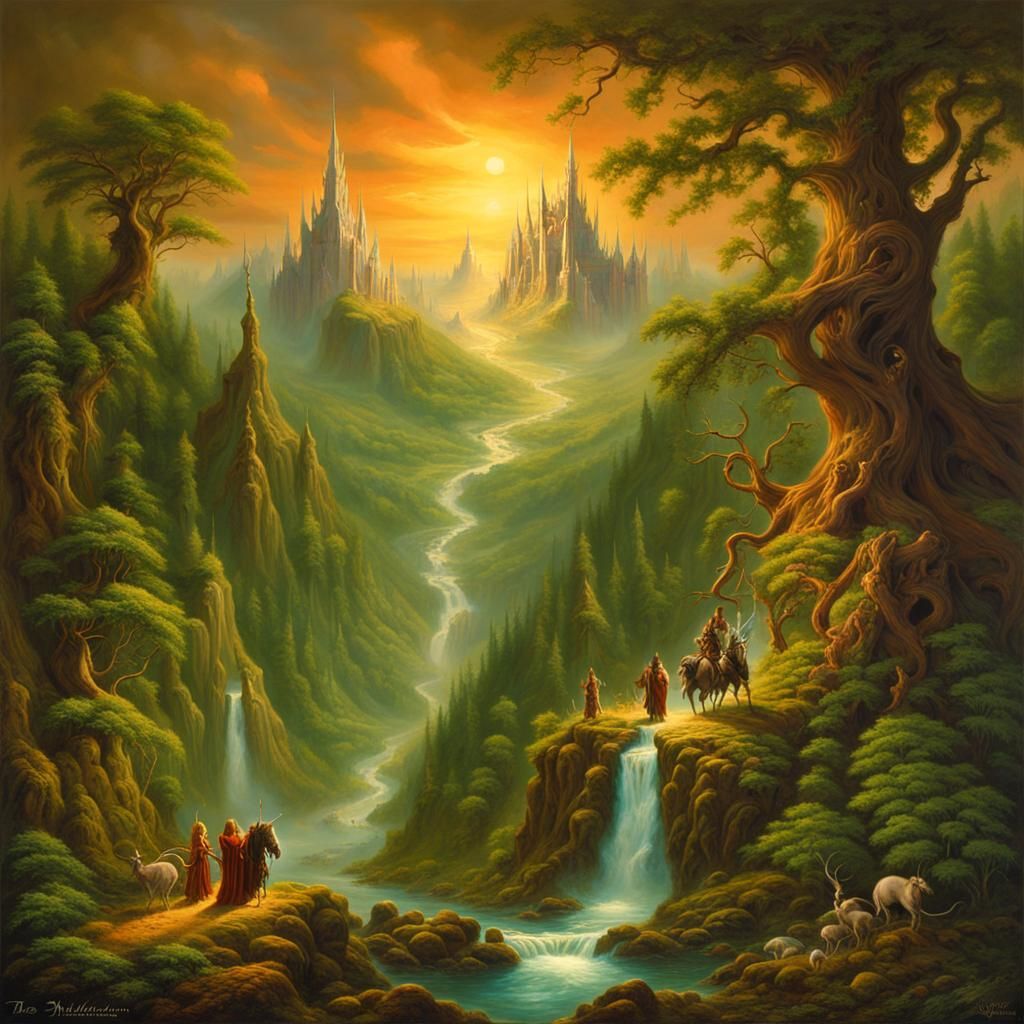 Doriath of the Silmarillion, in Boris Vallejo Style