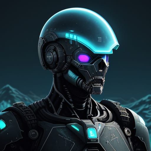 Metallic Exosuit on Barren Planet in Industrial Style