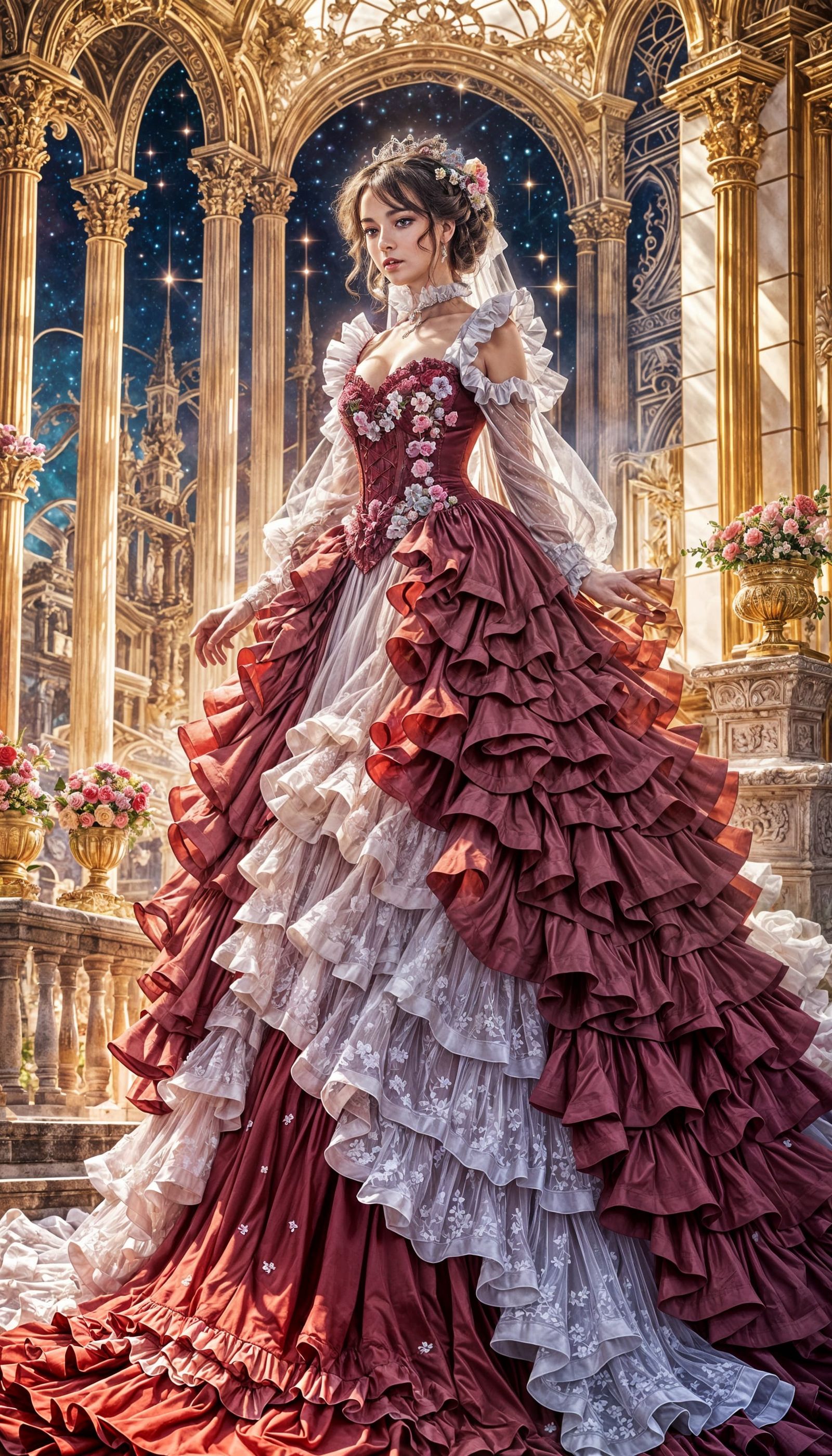 Royal Princess Bride in Hypermaximalist Style