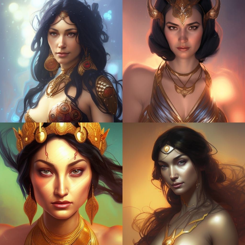 Dejah Thoris Portrait in Art Nouveau Style