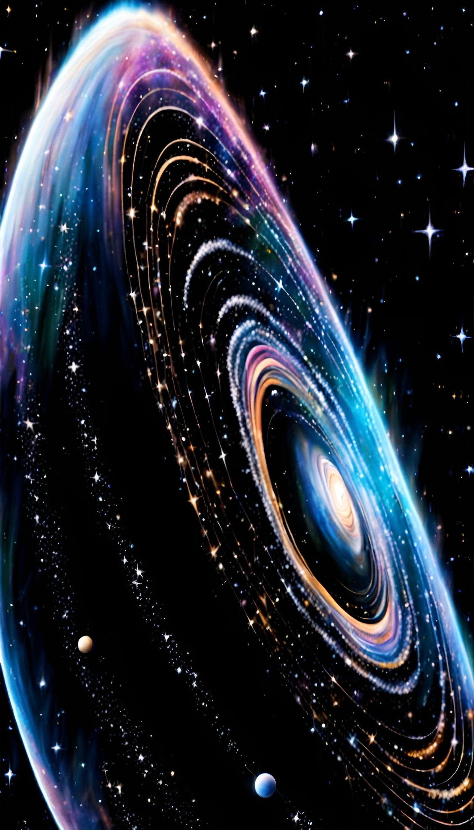 Cosmic Shell Coloring Page: Impressionist Galaxy