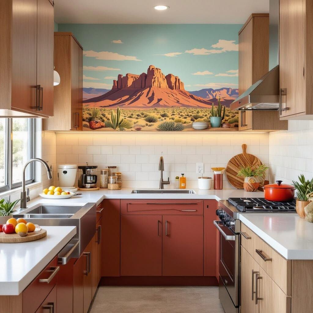 Modern Desert-Themed Community Kitchen