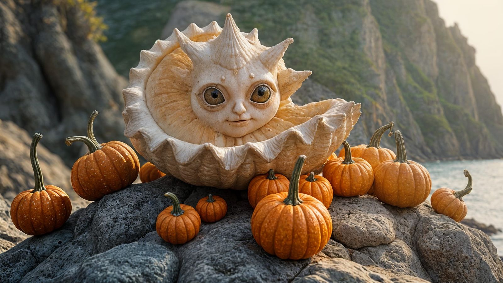 Surreal Scallops with Eyes on Rocky Pumpkin Beach