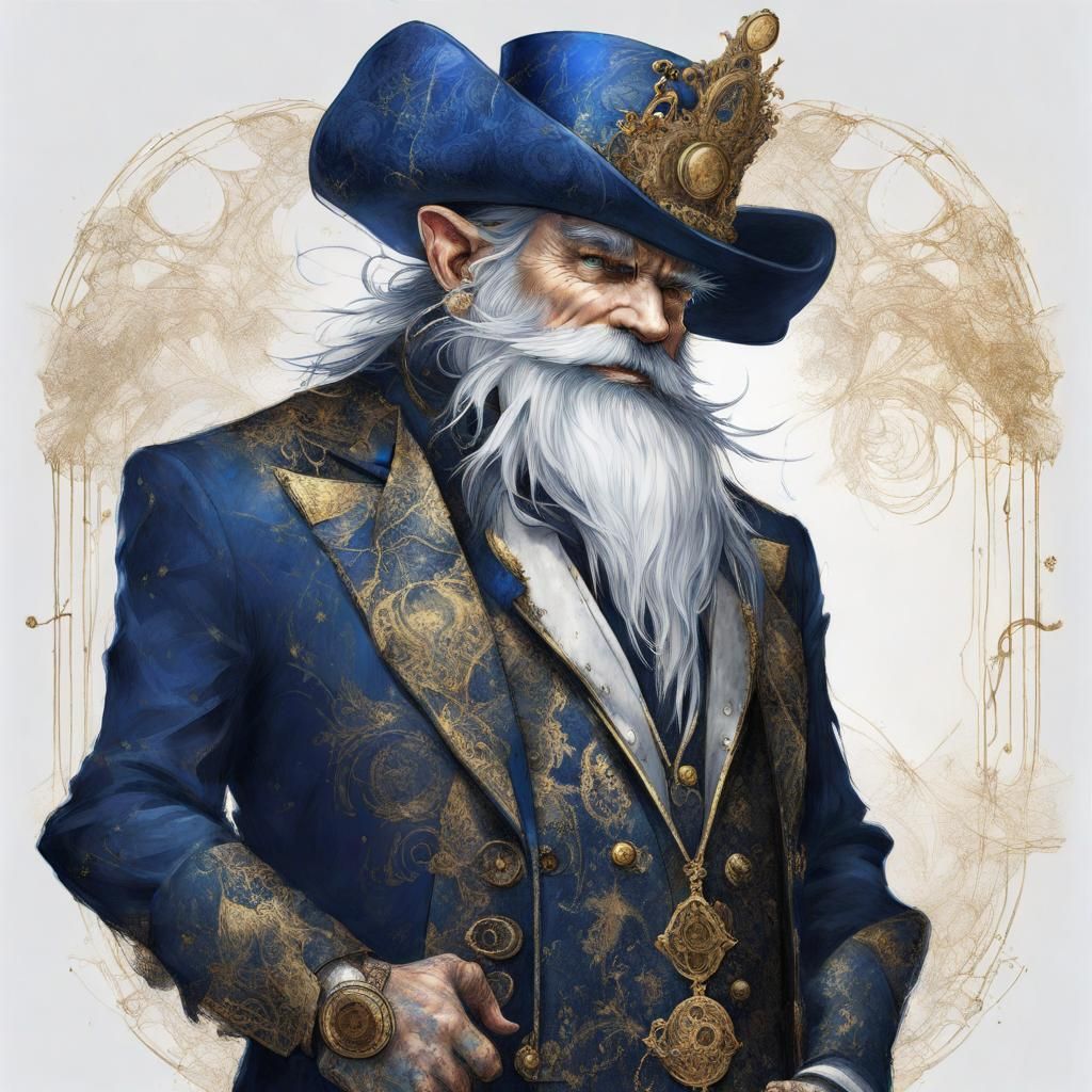 Royal Western Gnome in Opulent Digital Artwork