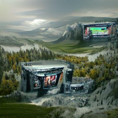 Detailed Matte Painting of UFC Fight
