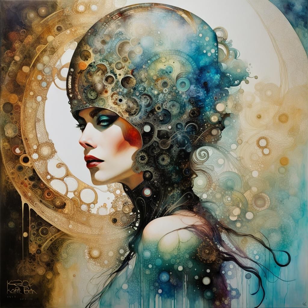 Psychedelic Portrait in Alcohol-Ink Style