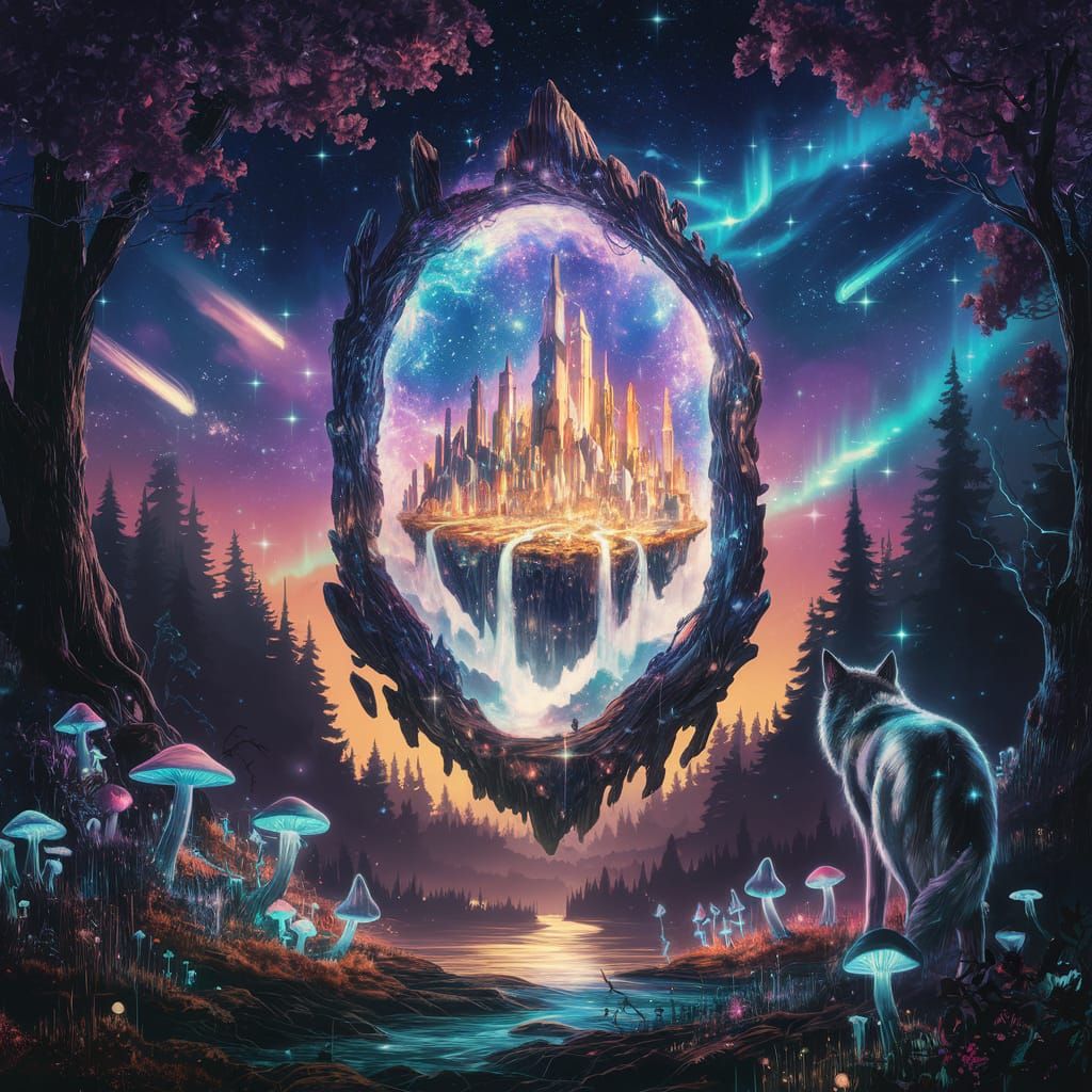 Enchanted Forest Portal to a Crystal City