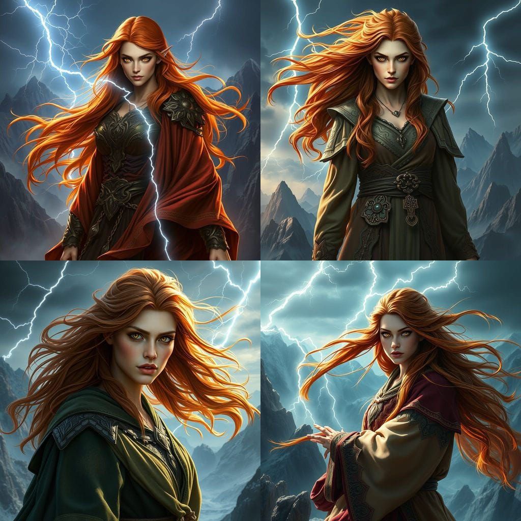 Ethereal High Elf Sorceress in Triadic Colors