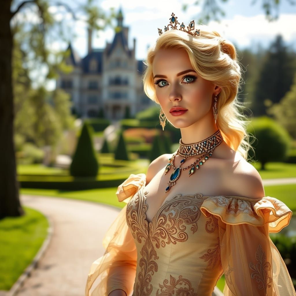 Ethereal Royal Beauty in Art Nouveau Style