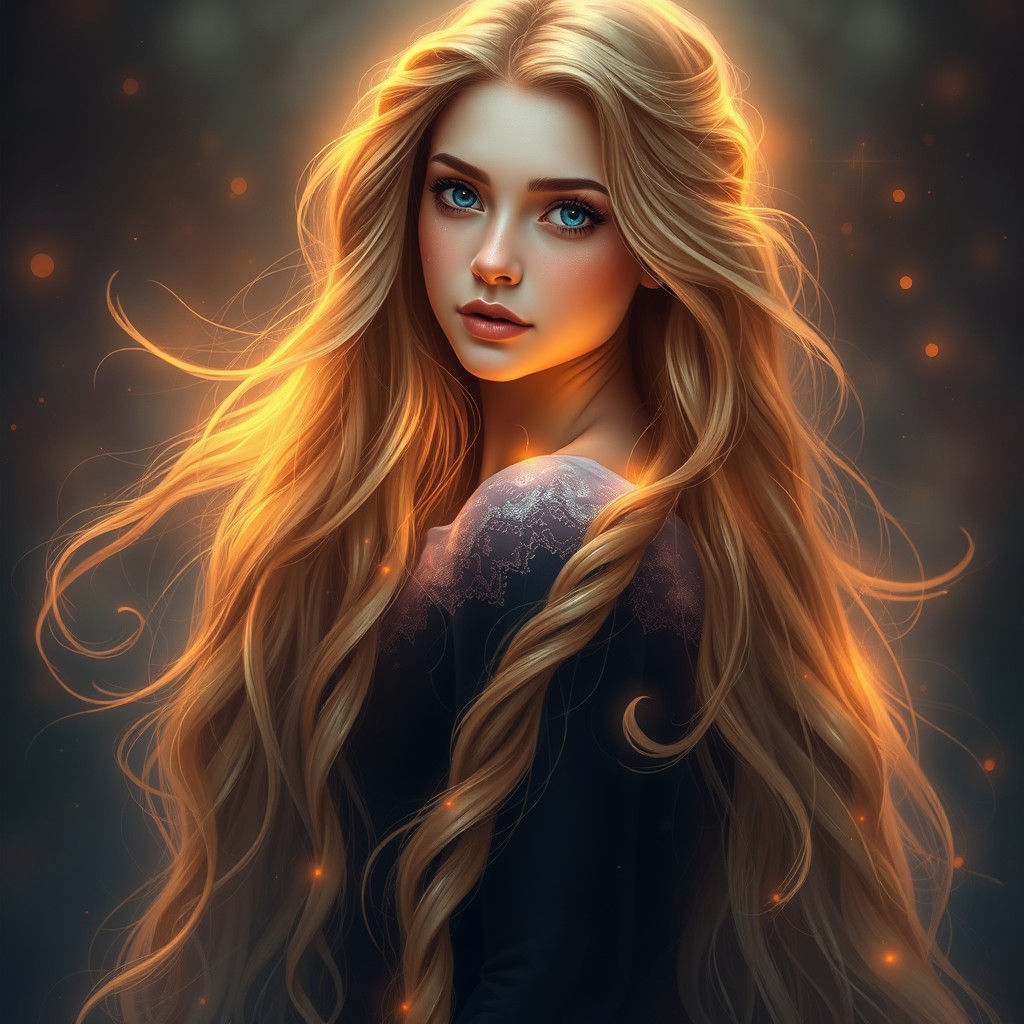 Ethereal Rapunzel Portrait in Digital Art Style