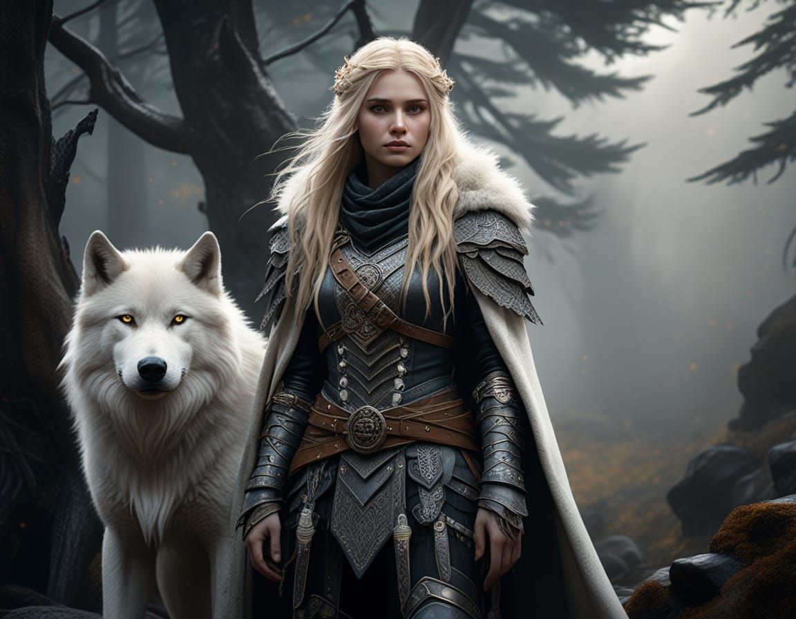 Gothic Fantasy Warrior in Mystical Landscape