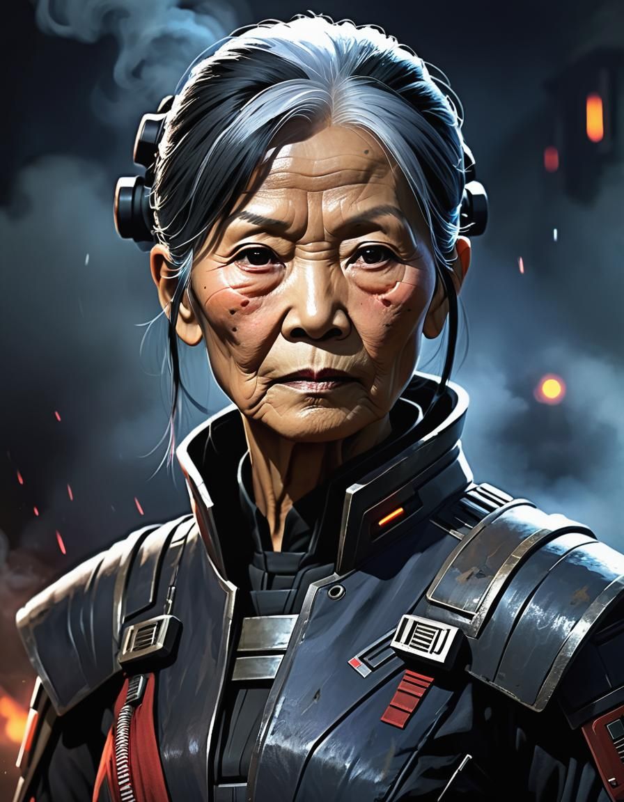 Post-Apocalyptic Survivor Portrait in Cyberpunk Style