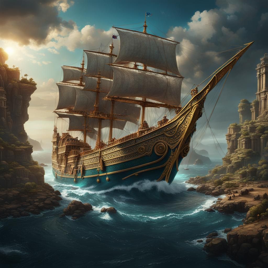 Circe Sailing: A Detailed Matte Painting