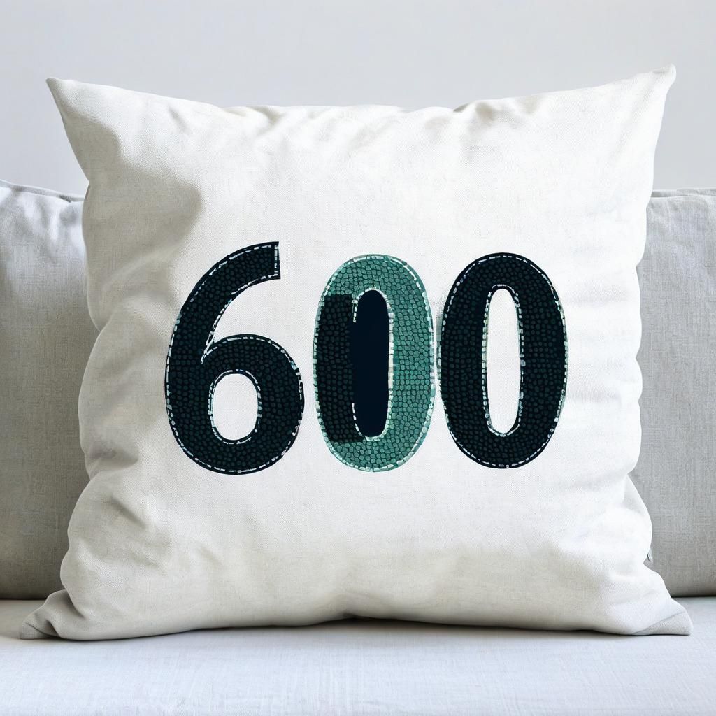 Pillow with the Number 600