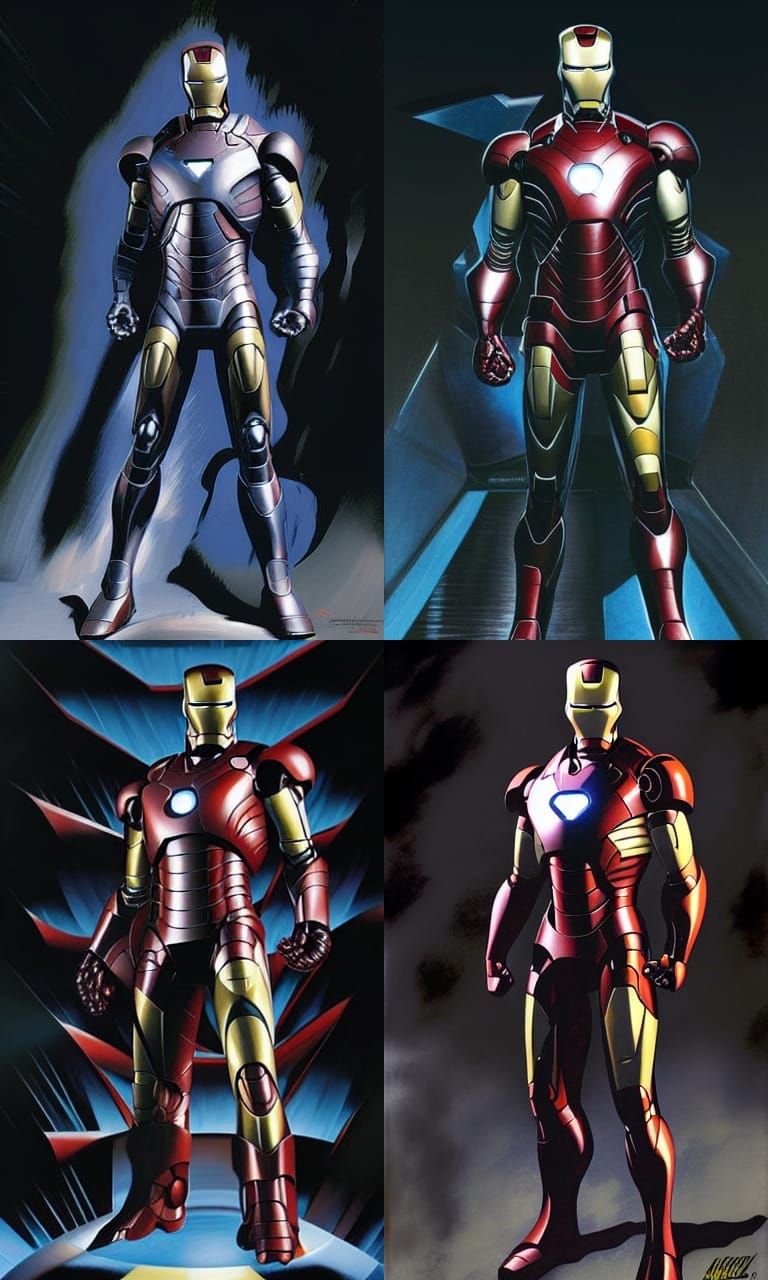 Superior Iron Man in Comic Book Art Style