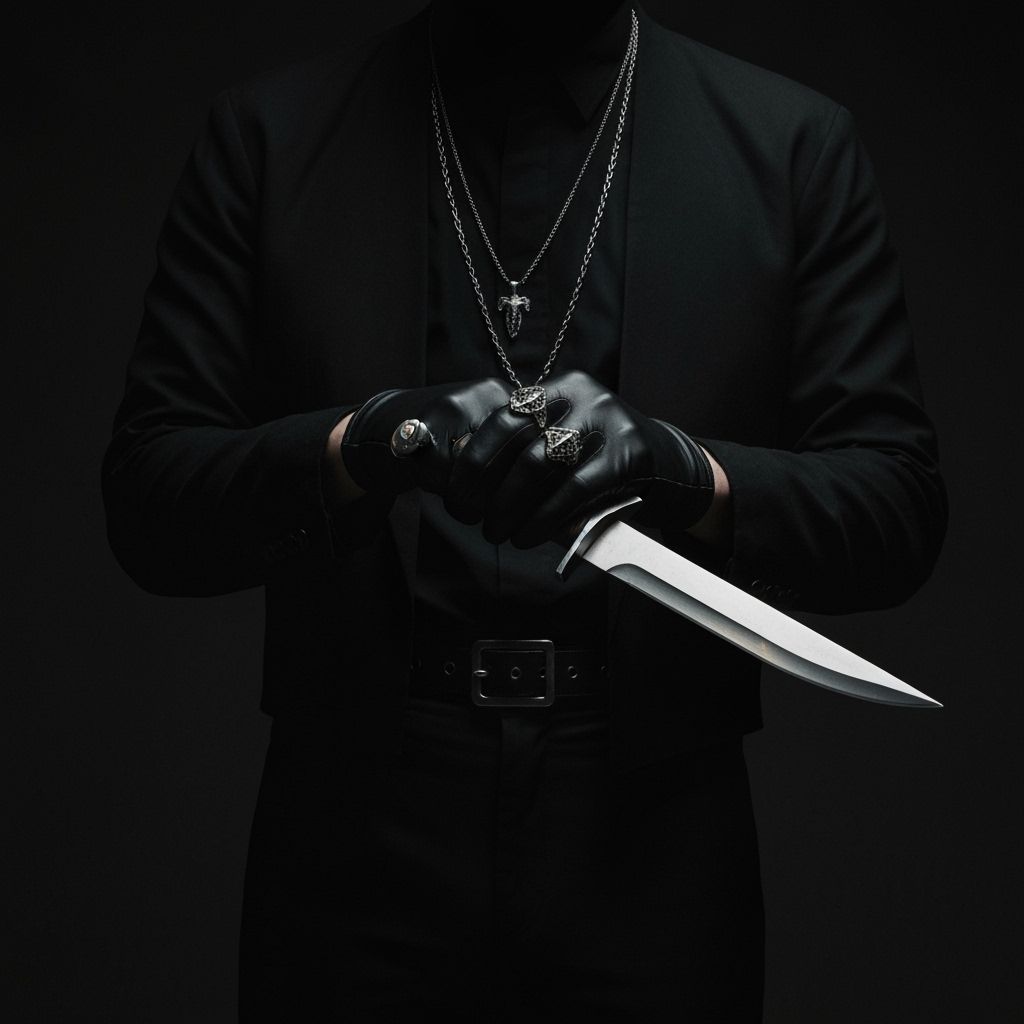 Dark Figure with Knife in Moody Gritty Style