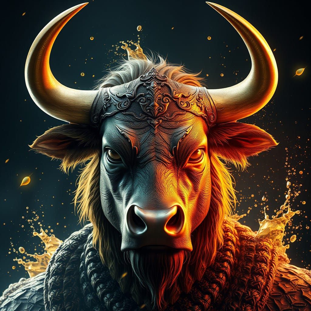 Golden Minotaur Fantasy Concept Art