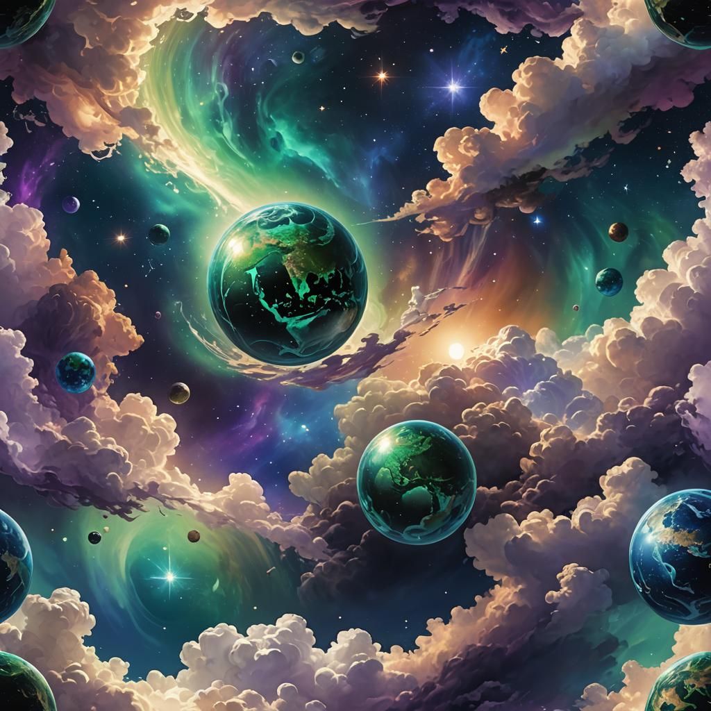 Glowing Earth Sphere in Starry Expanse