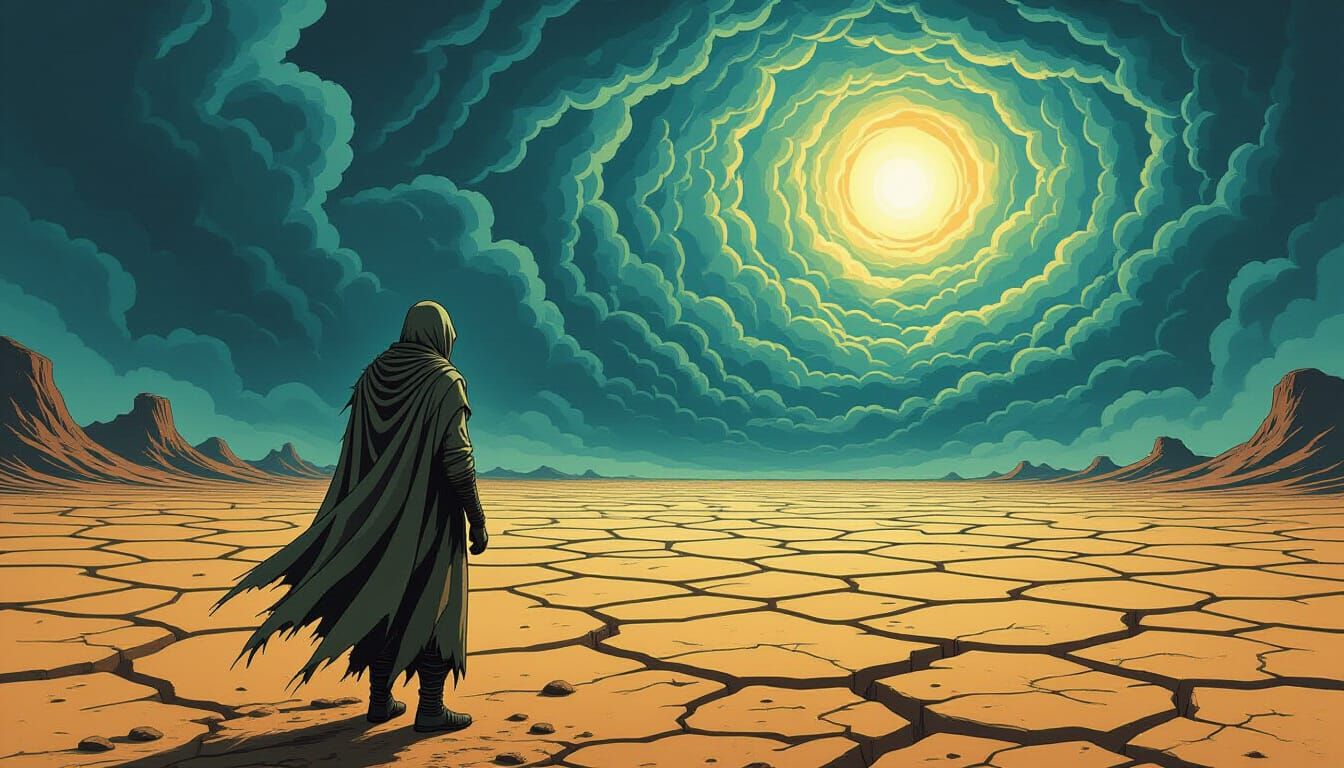 Desolate Wasteland: Dark Fantasy Comic Book Vision