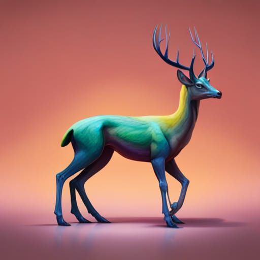 Detailed Dragon Deer Hybrid Splash Art