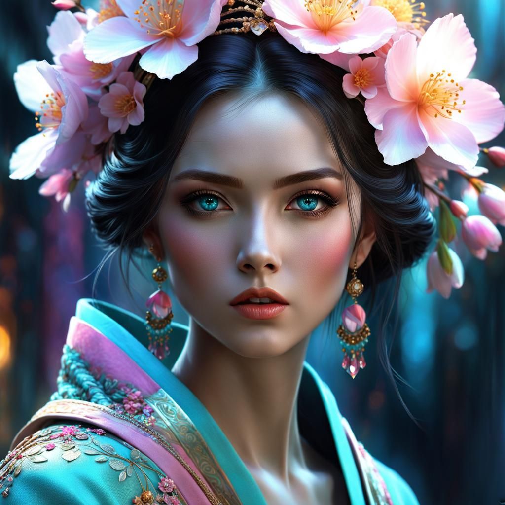 A beatiful  blossom woman