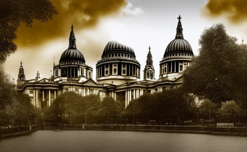 St. Paul's Cathedral in Sepia Tones