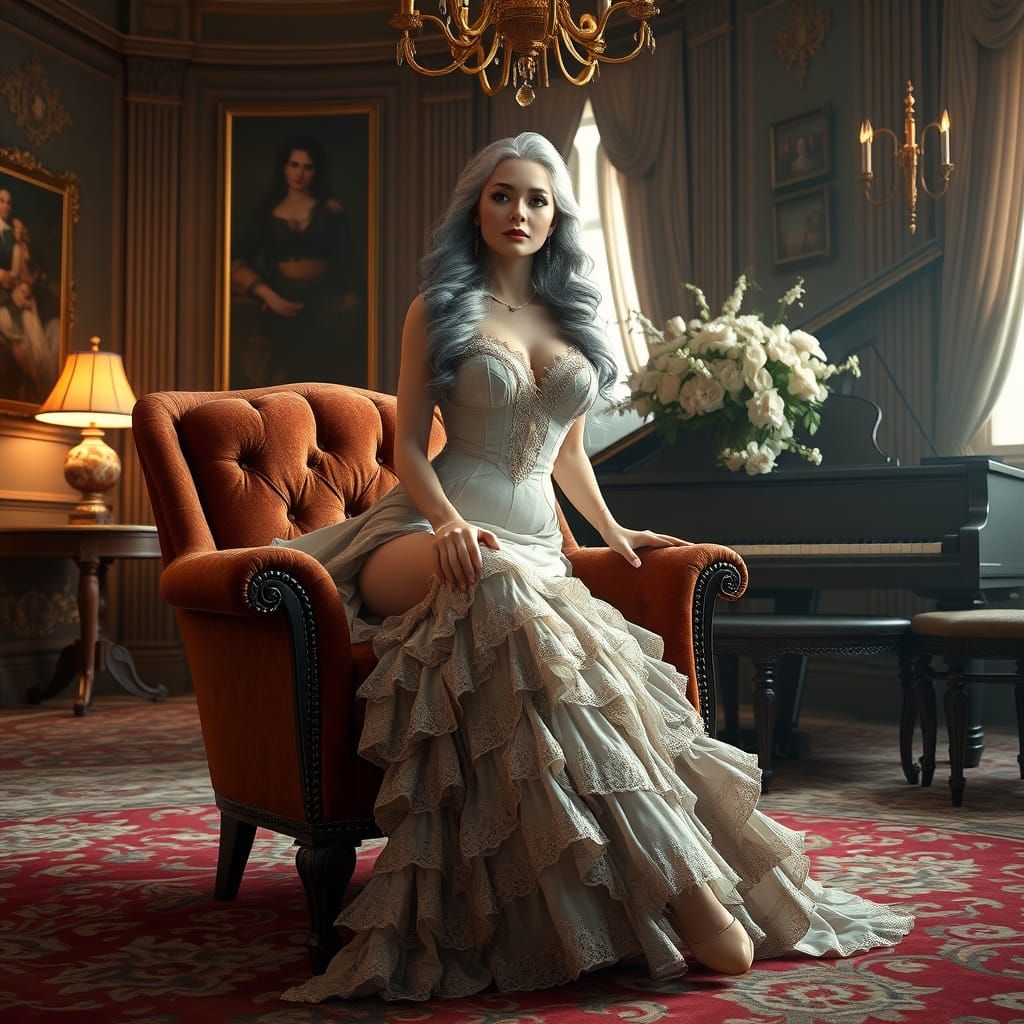 Elegant Victorian Woman in Lavish Settings