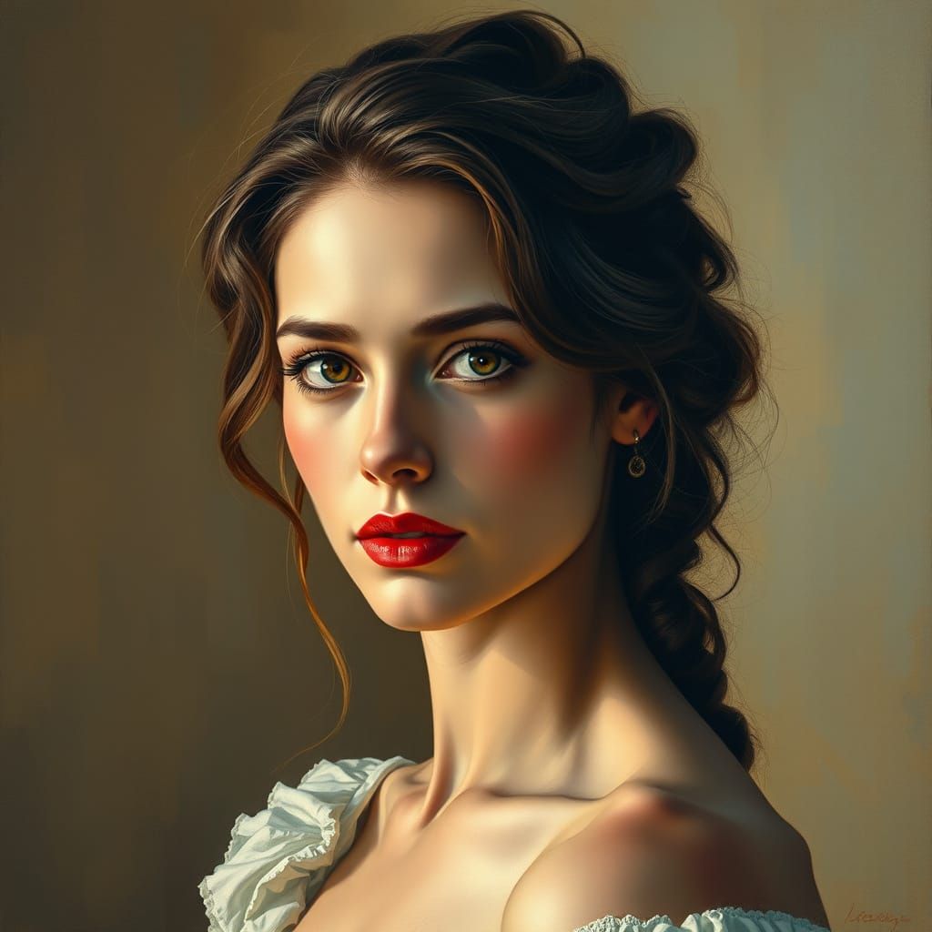 Ethereal Woman in Grand Impressionist Style