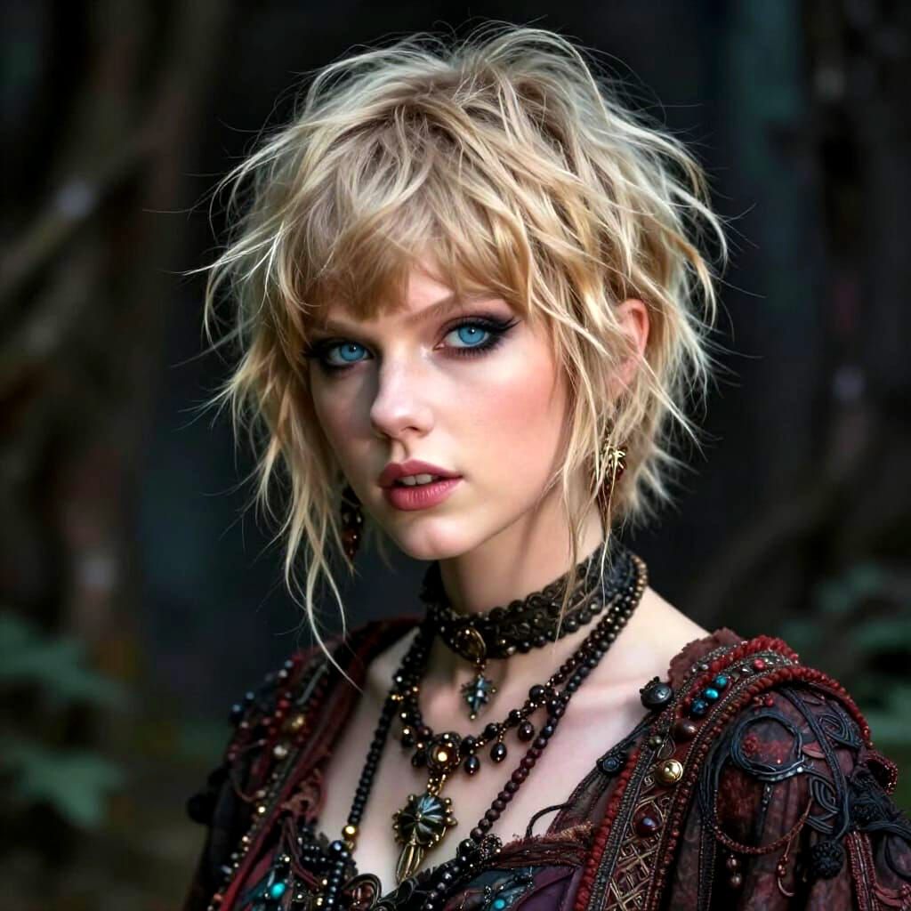 Gothic Romance Portrait of a Spicy Blonde Woman